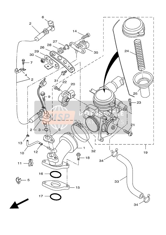 Yamaha YP250RA 2016 Intake for a 2016 Yamaha YP250RA